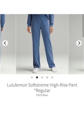 Lululemon Softstreme High Rise Pants Pitch Blue 30" Sz 4